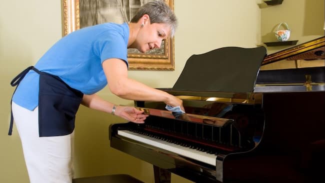 how to clean a piano inside 